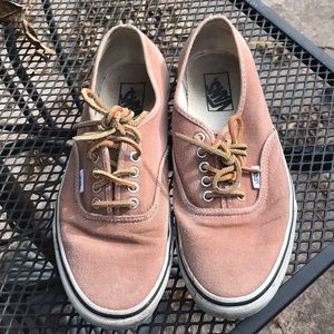 Vintage burnt orange canvas vans w/ leather laces
